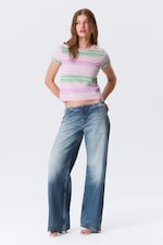 Pink/Green Stripe - Regular Fit Mini T-shirt - 1