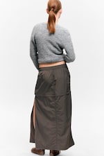 Dark Grey - Convertible Nylon Cargo Skirt - 4
