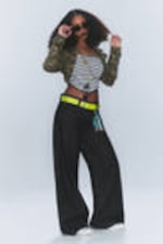 Extra Black Rinse - Poser Regular Waist Loose Wide Jeans - 0