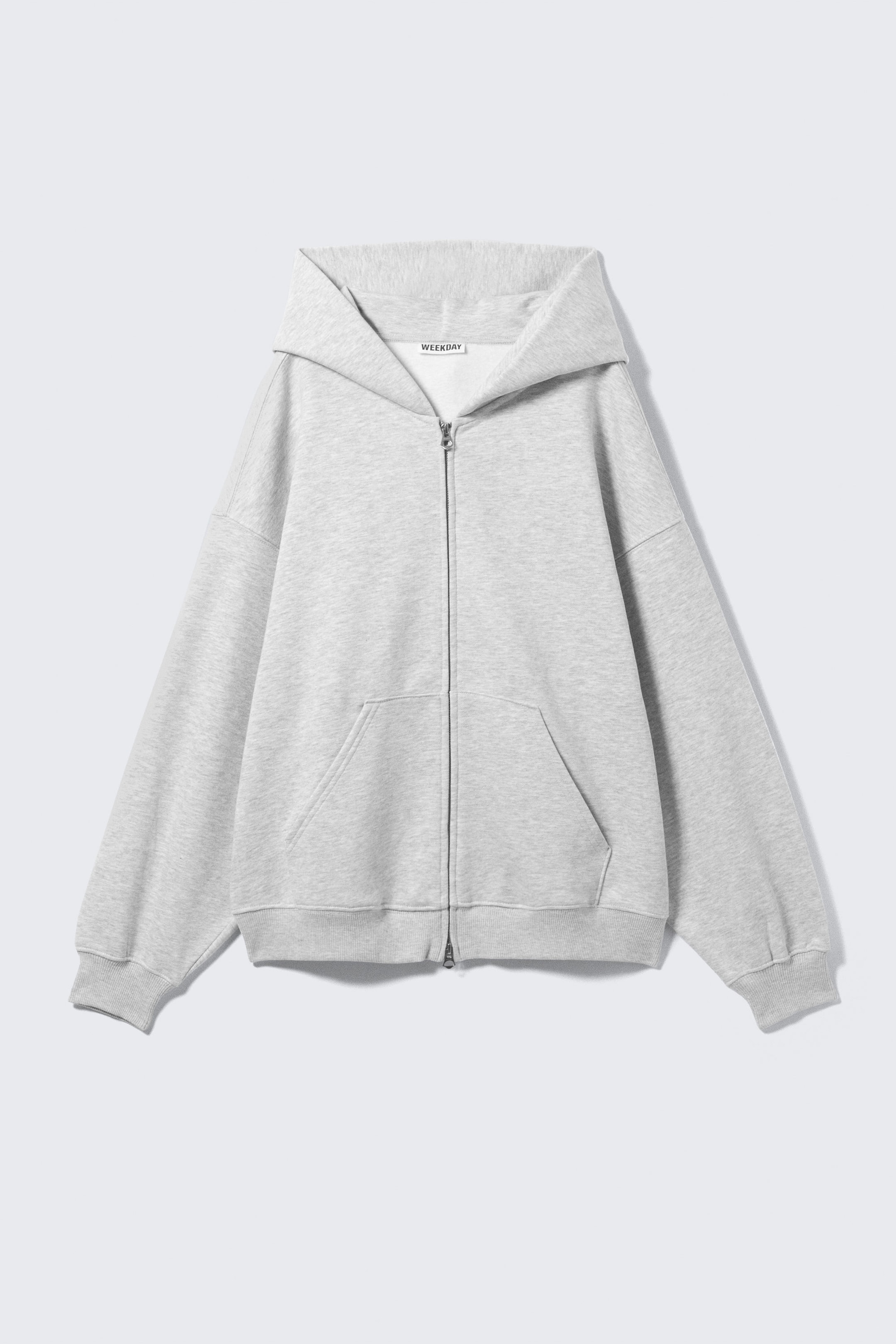 Grey Melange - Oversized Heavyweight Zip Hoodie - 4
