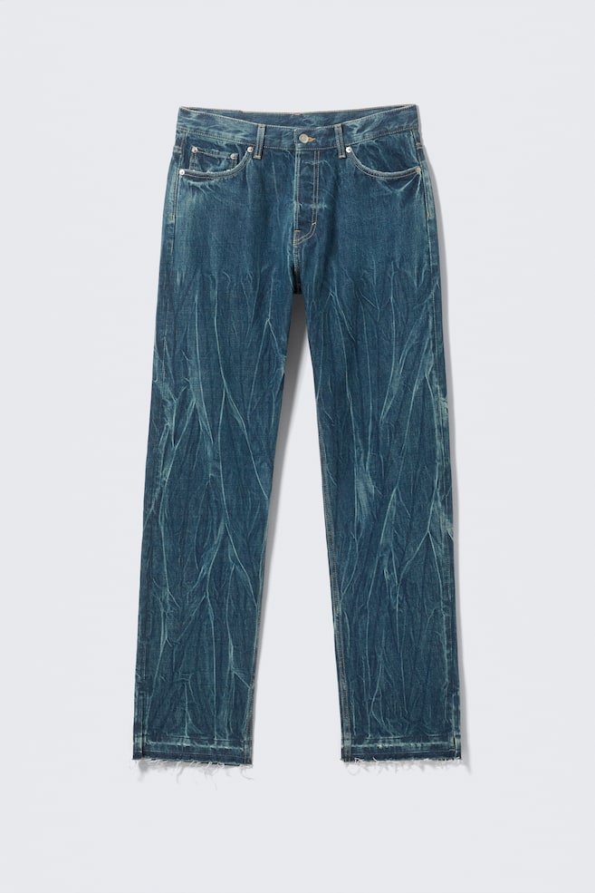 Space Split-Hem Relaxed Straight Jeans - Gnarly Blue - Medium Blue - 1