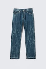 Gnarly Blue - Medium Blue - Space Split-Hem Relaxed Straight Leg Jeans - 0