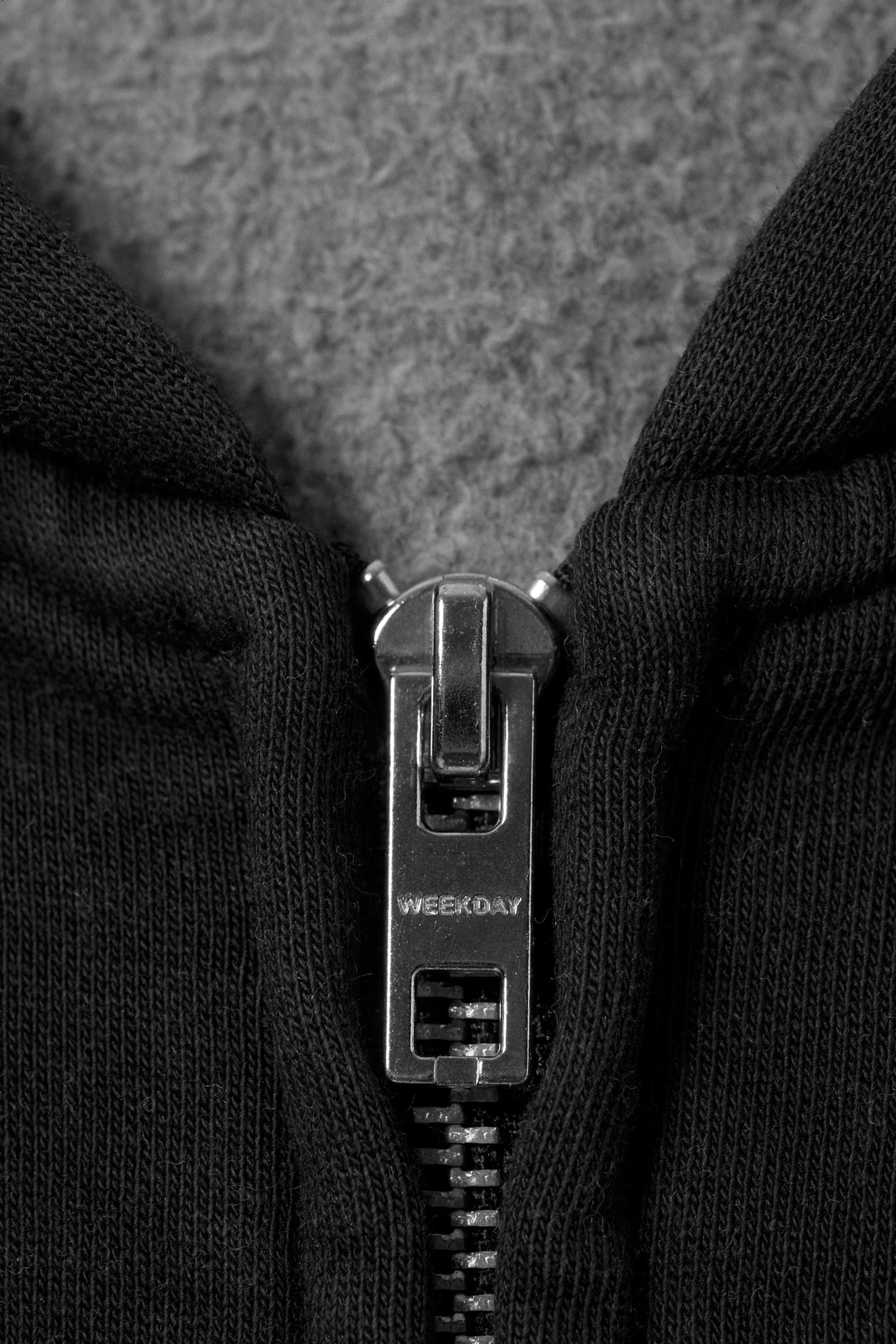Black - Round Oversized Zip Hoodie - 6