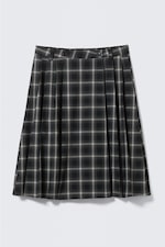 Checked - Mid Rise Pleated Midi Skirt - 2