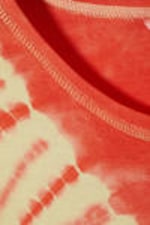 Helderrood tie-dye - Cropped geribbeld katoenen T-shirt met print - 5