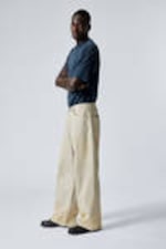 Dirty Beige - Light Beige - Astro Loose Baggy Leg Jeans - 6