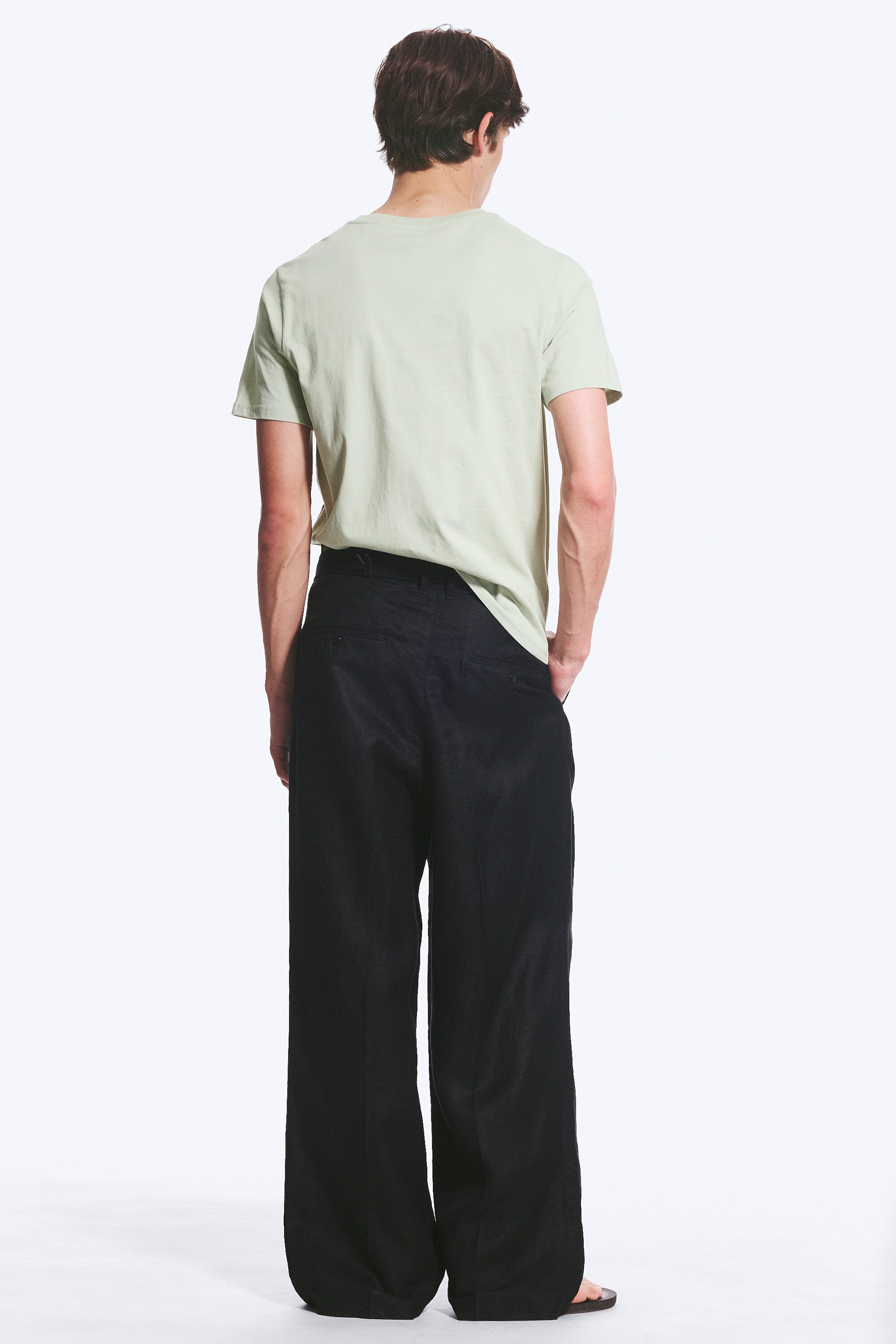 Black - Nate Baggy Linen Suit Trousers - 3