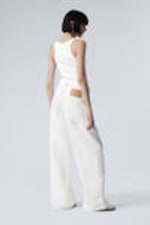 White - Dual High Waisted Loose Wide Leg Jeans - 4