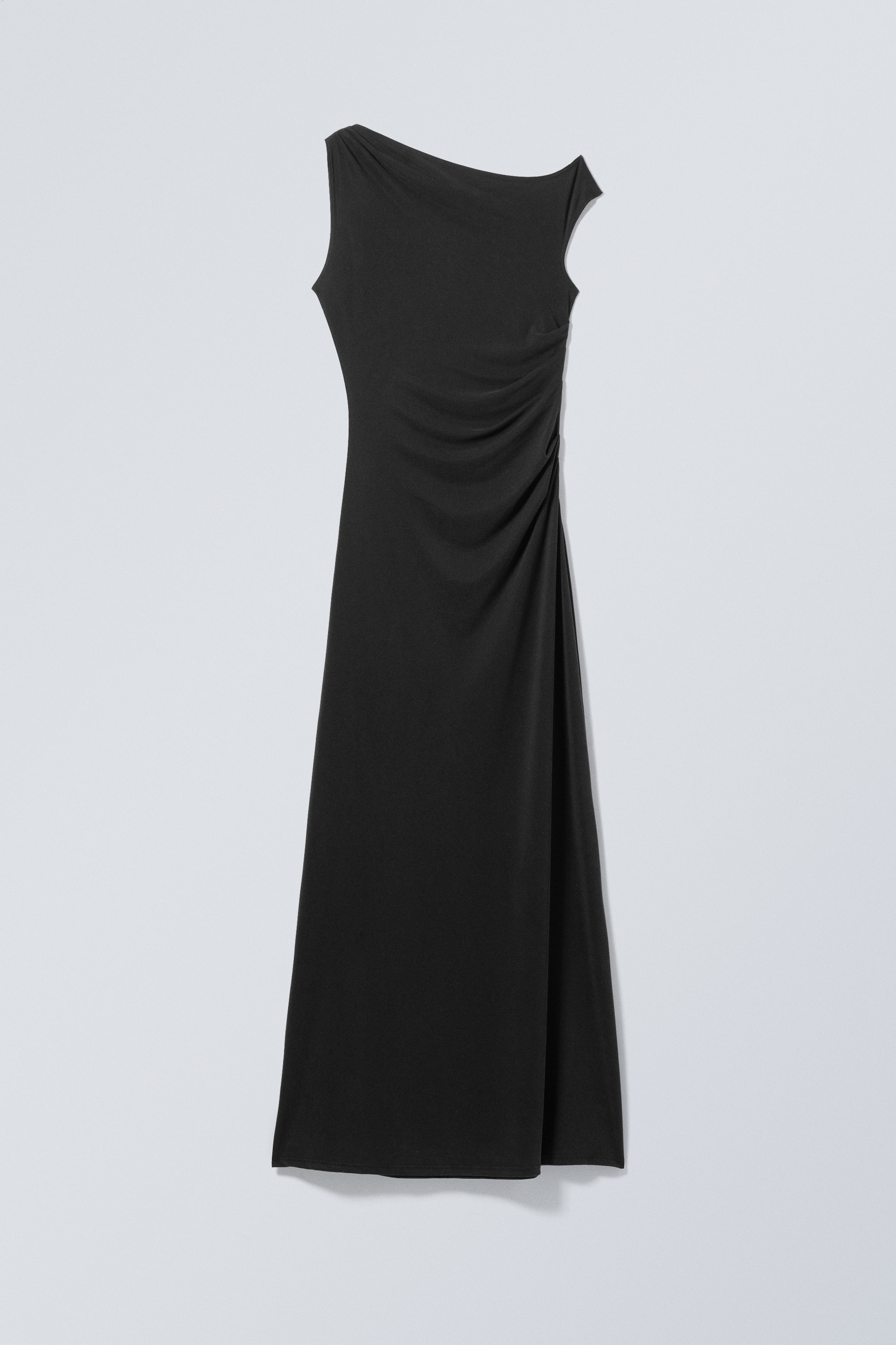 Black - Cupro Maxi Drape Dress - 0