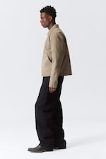 Staubiges Maulwurfsgrau - Lockere, verwaschene Utility-Jacke - 3