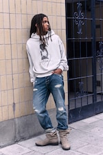 Hellgrau meliert - Whitney Oversize-Kapuzenpullover - 2