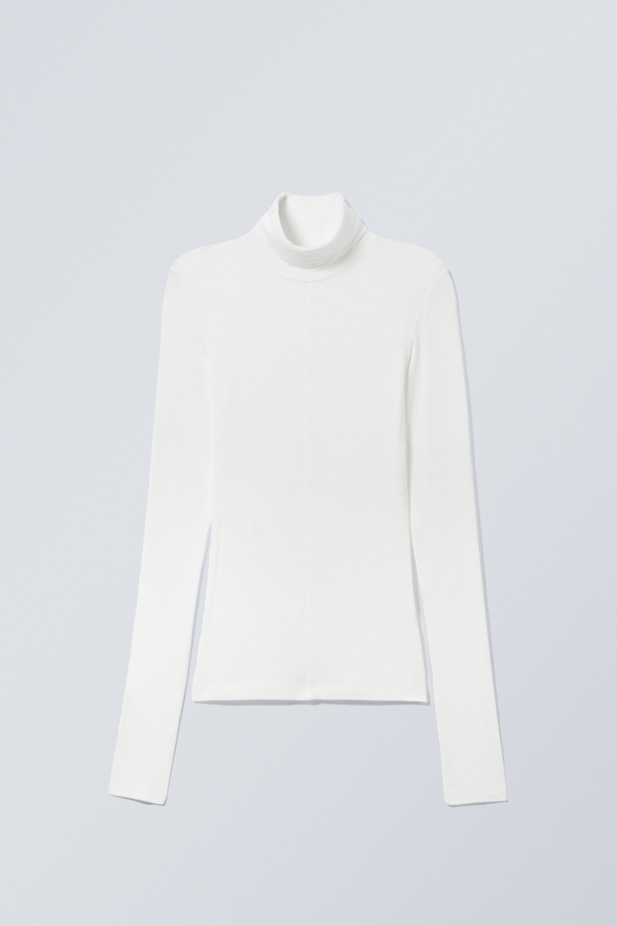 White - Sheer Long Sleeve Turtleneck - 0
