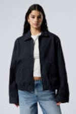 Dunkelblau - Lockere Zip-Jacke aus Baumwoll-Twill - 2