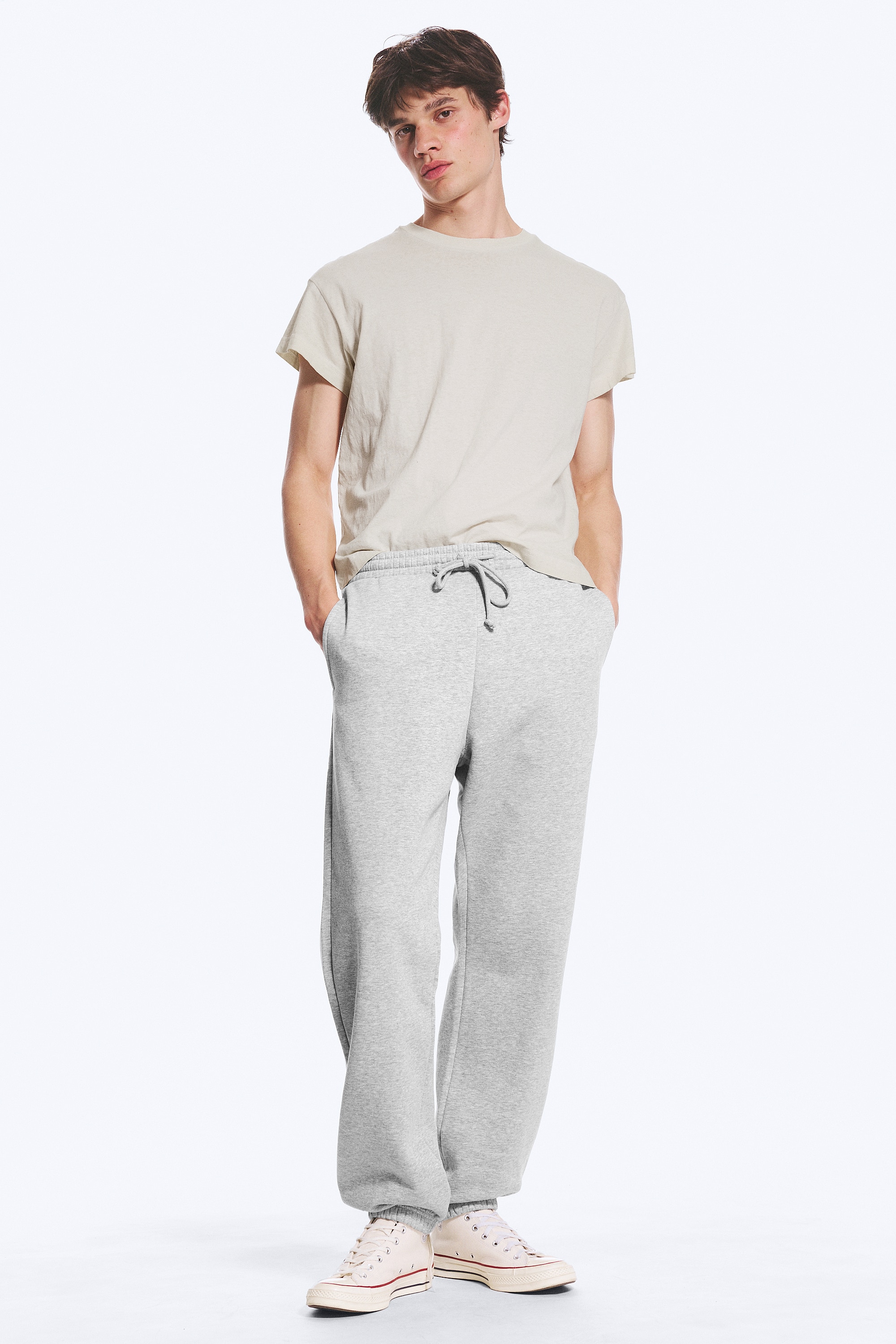 Classic Sweatpants - Gri Prăfuit Deschis Melanj - BĂRBAŢI | H&M RO