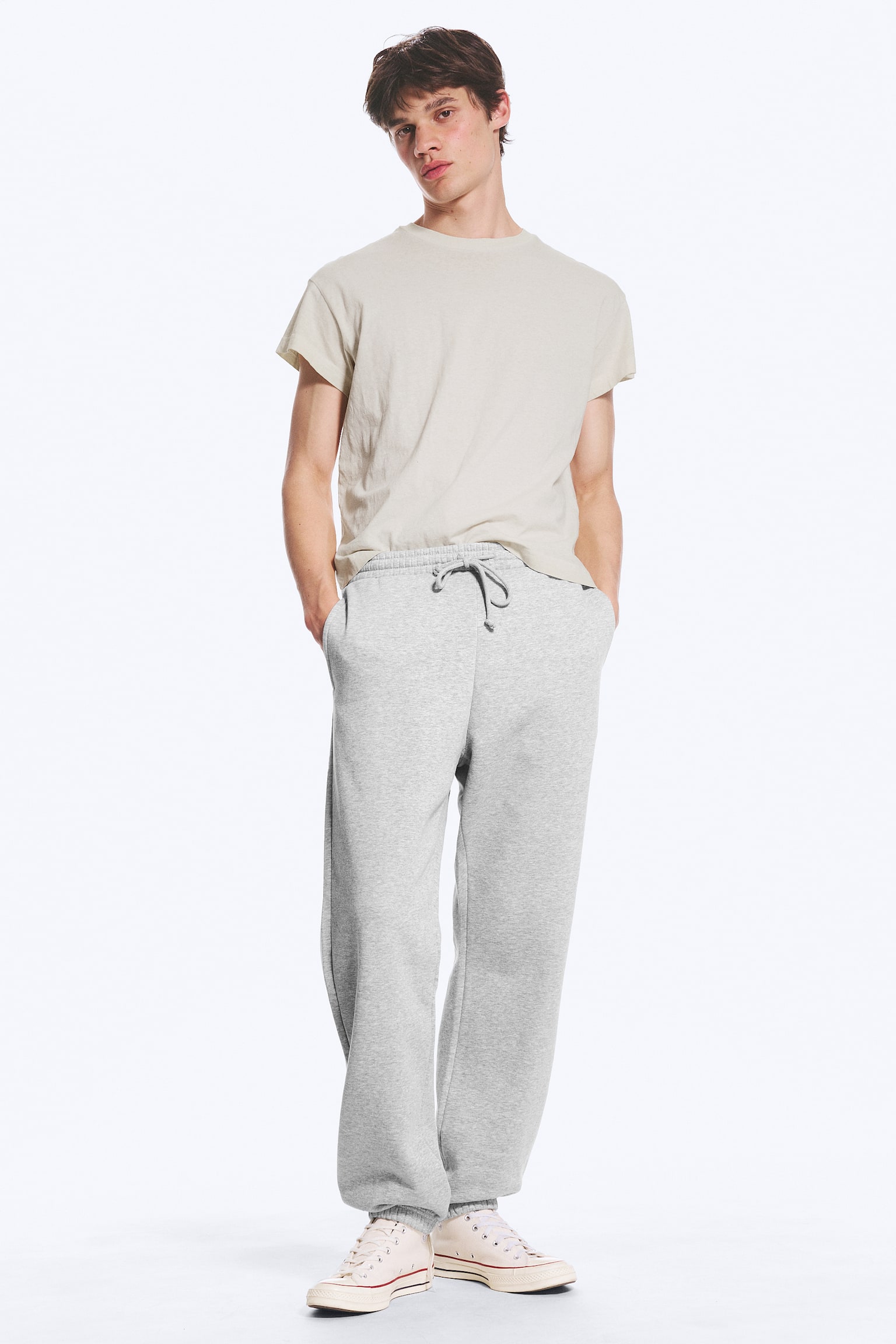 Classic Sweatpants - Ljus Gråmelerad/Svart - 1