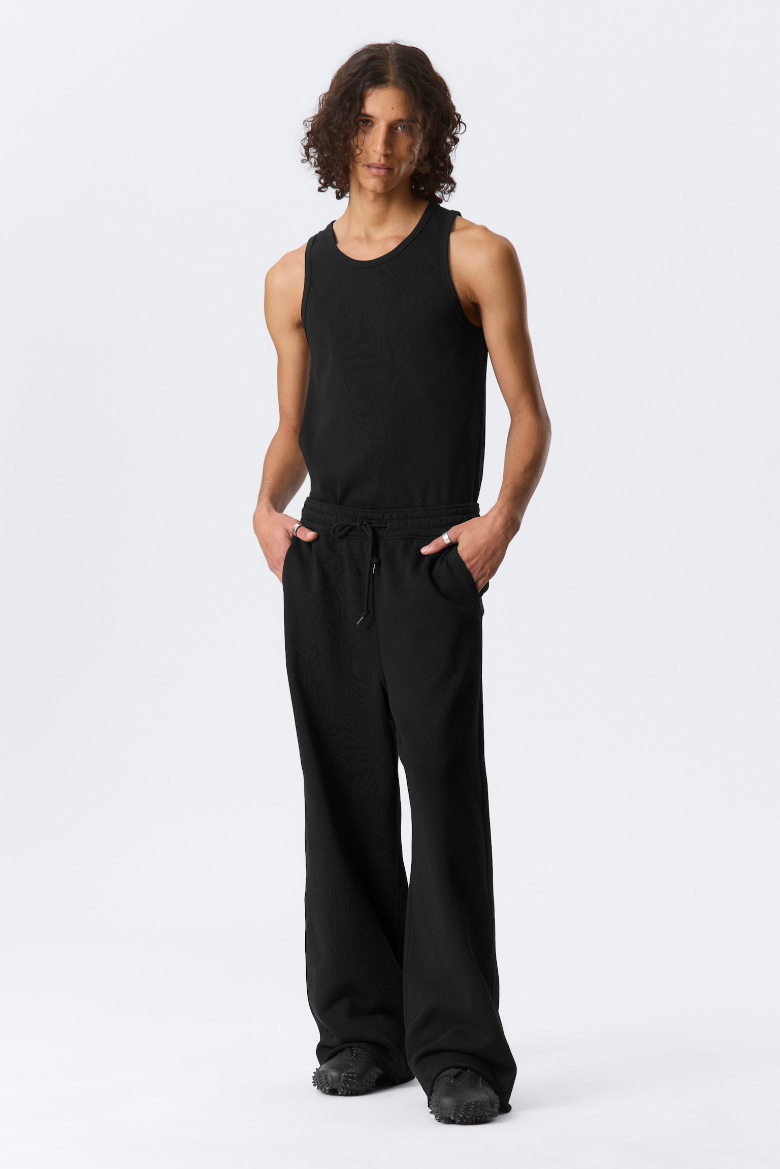 Pantalon de jogging en molleton ample Astro - Noir/Gris poudré clair - 7