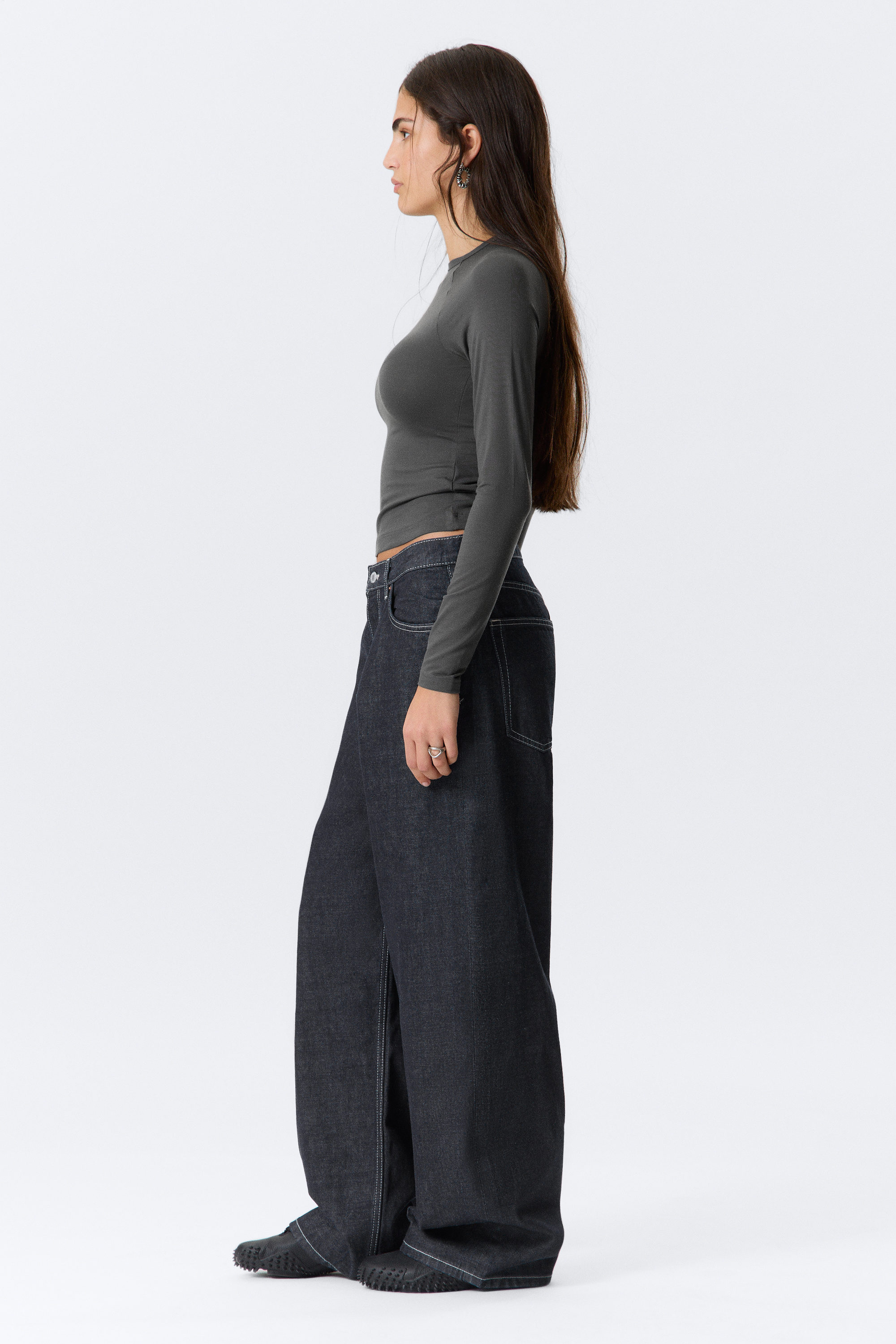 Blue Rinse - Mörkblå - Astro Loose Baggy Leg Jeans - 5