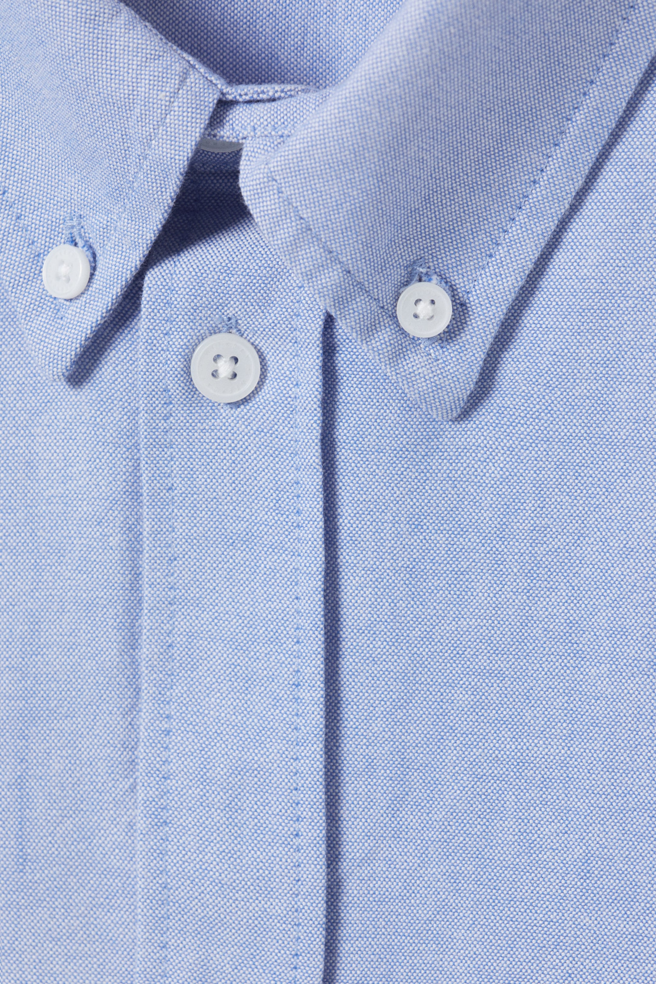 Light Dusty Blue - Loose Fit Short-Sleeved Button-down Shirt - 4