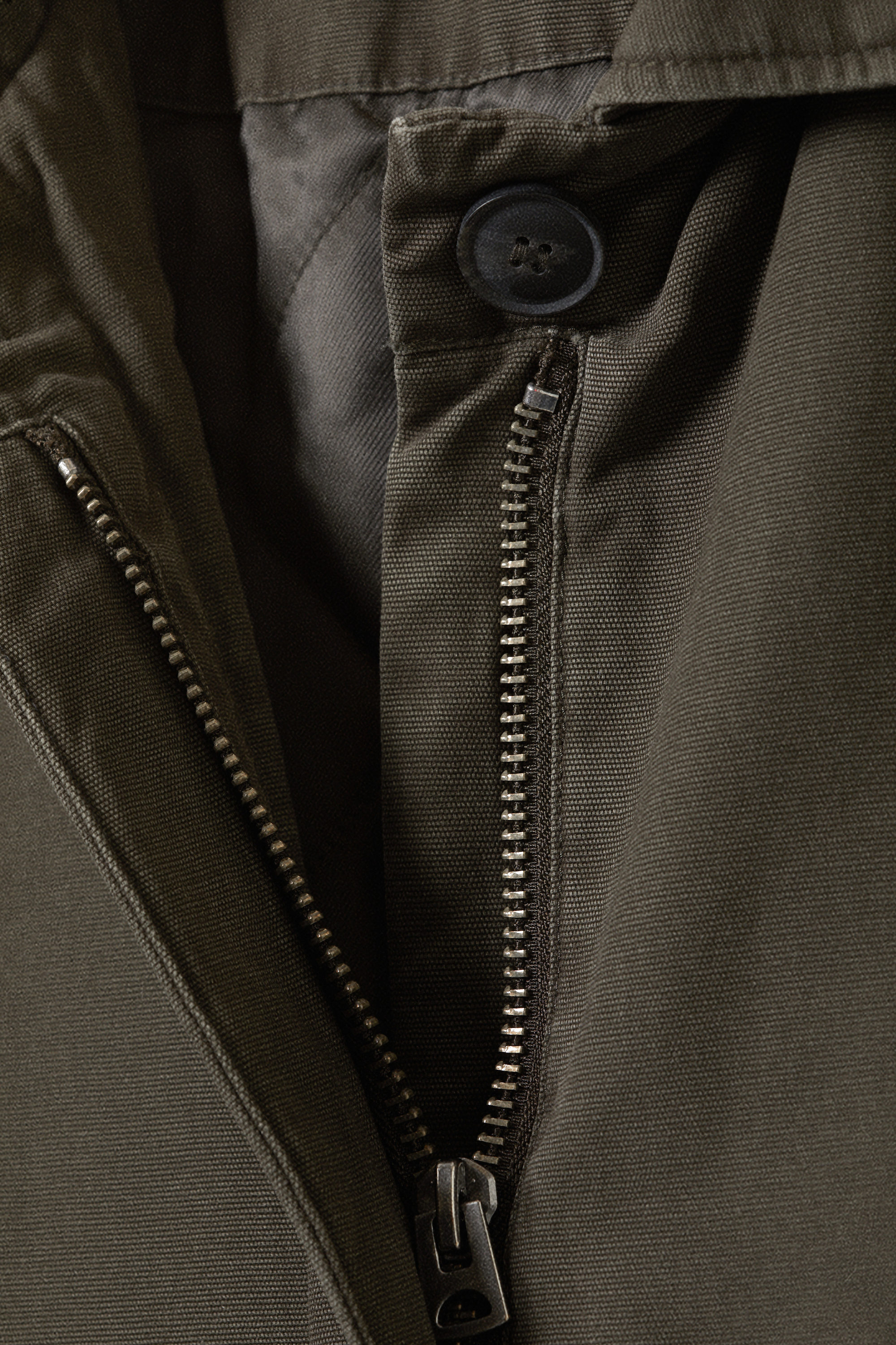 Mörkgrå - Ledig carcoat i canvas - 5