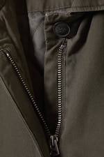 Dunkelgrau - Weit geschnittener Car Coat aus Canvas - 1