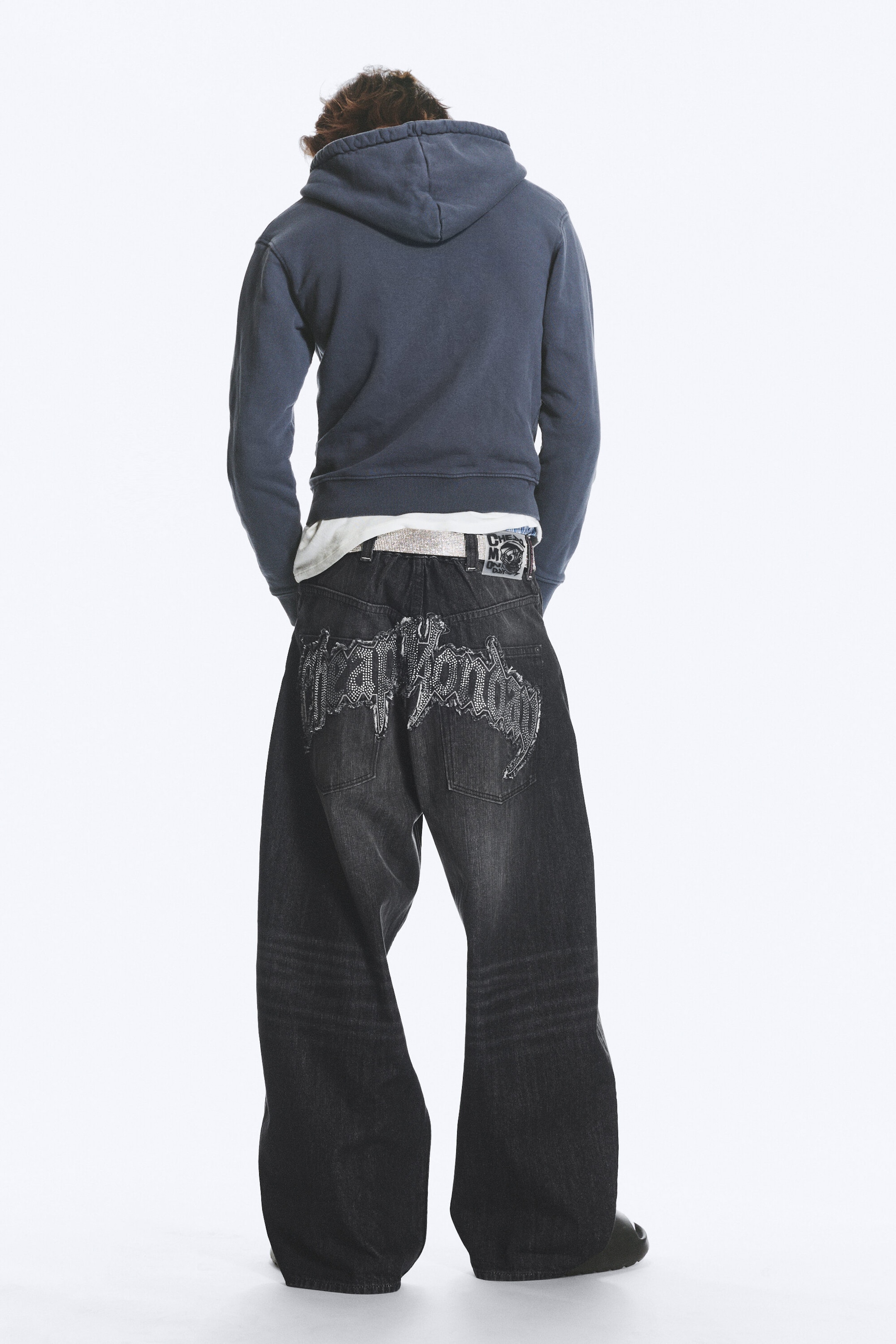 Hematite Black - Black - Dunno Way Unisex Low Rise Loose Barrel Jeans - 0