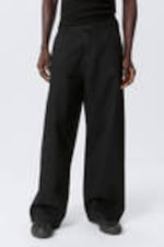 Schwarz - Astro - Locker sitzende, weite Leinen-Mix-Hose - 3
