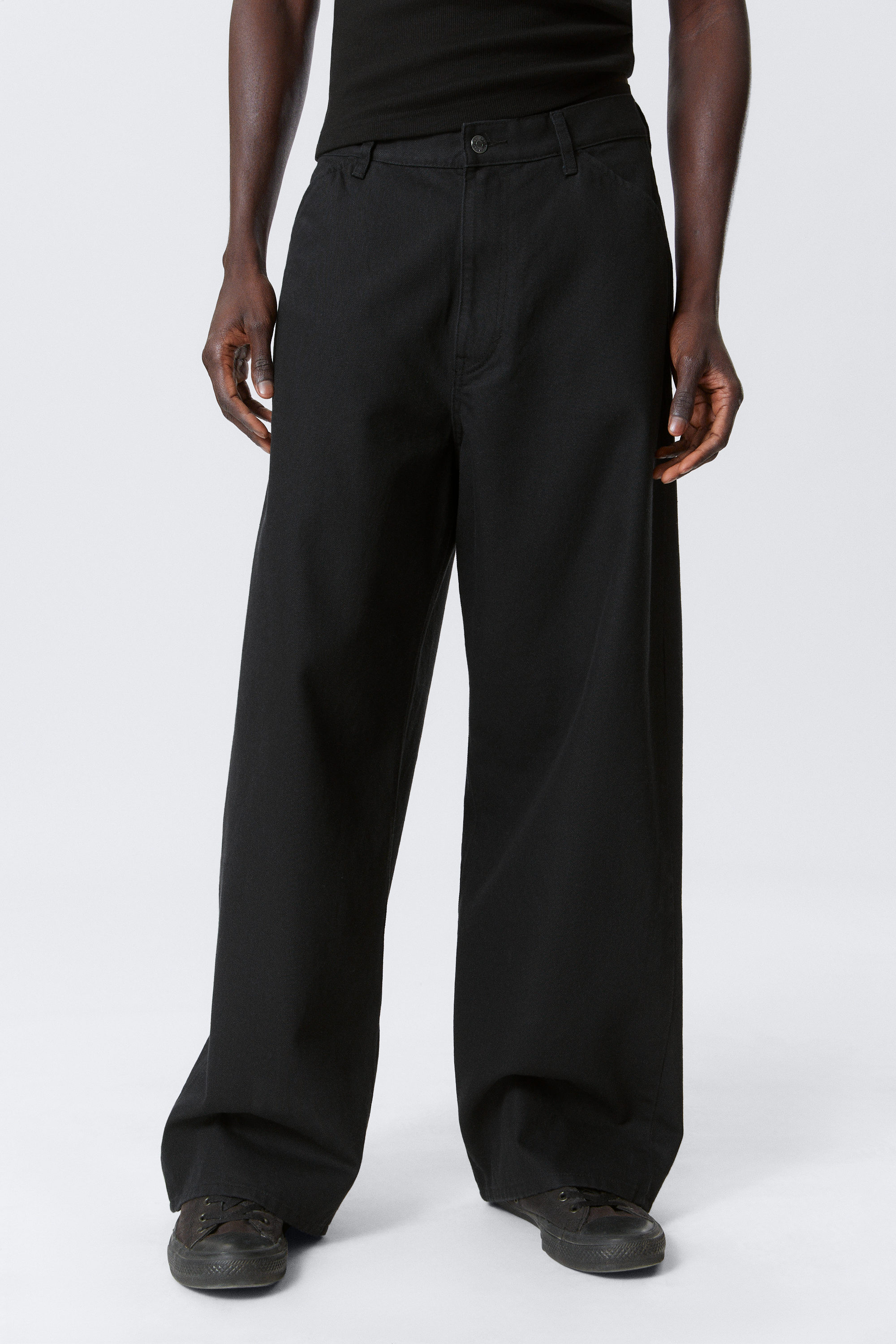 Black - Astro Loose Baggy Leg Linen-Blend Trousers - 4