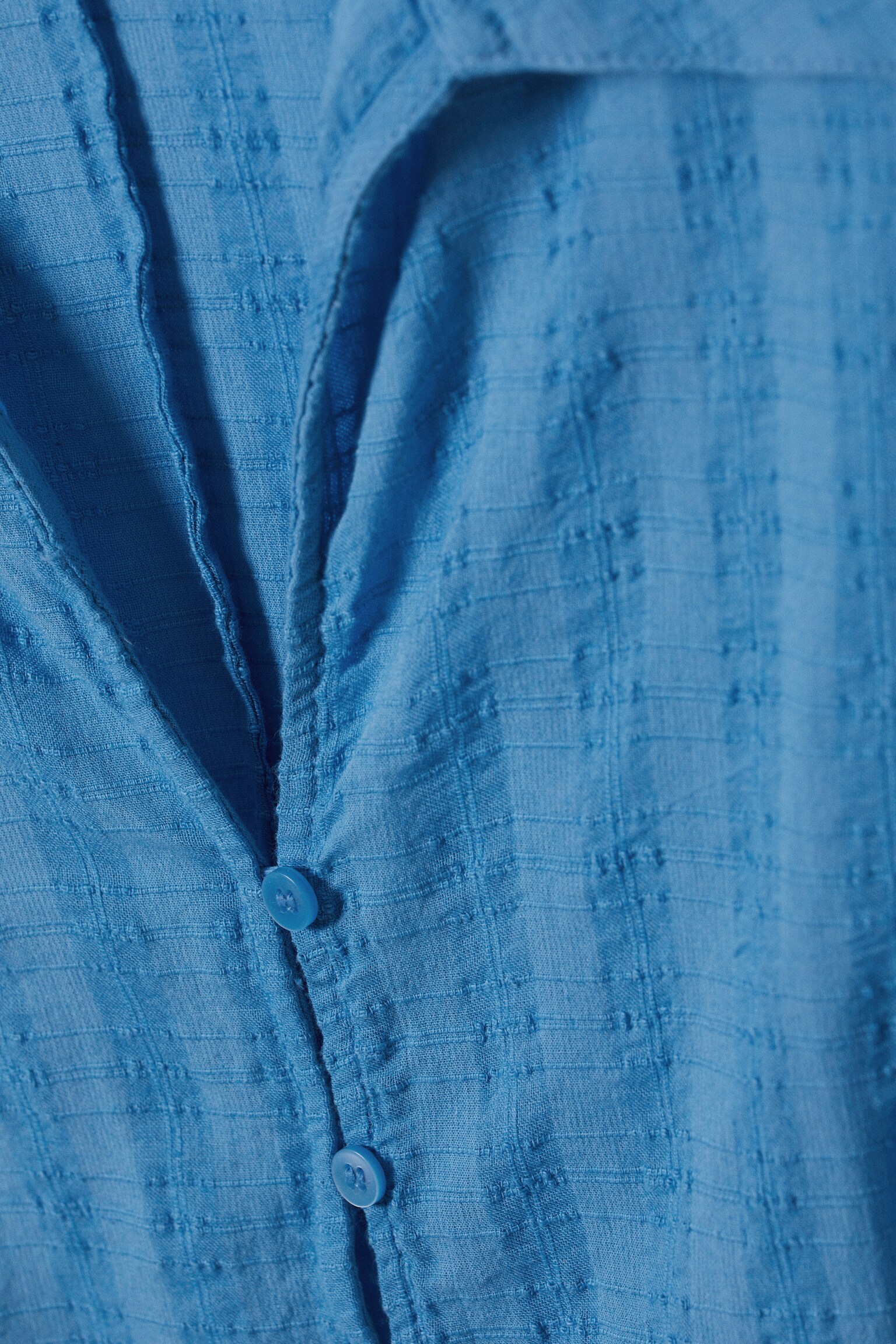 Strukturierte Bluse mit schmaler Passform - Blau - 5