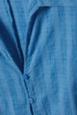 Blå - Smal passform texturerad blus - 5