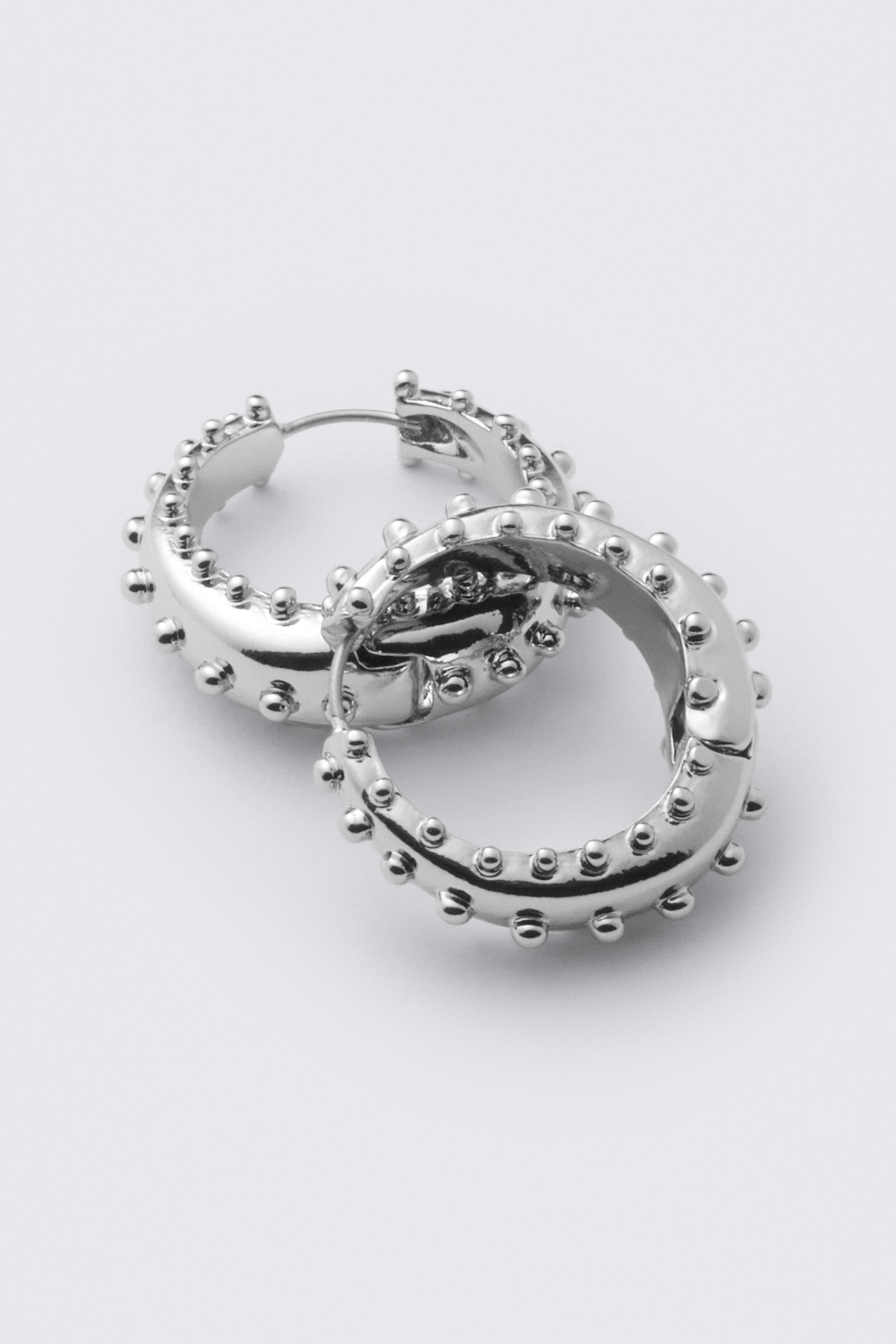 Zilver - Oorringen met stippen - 1