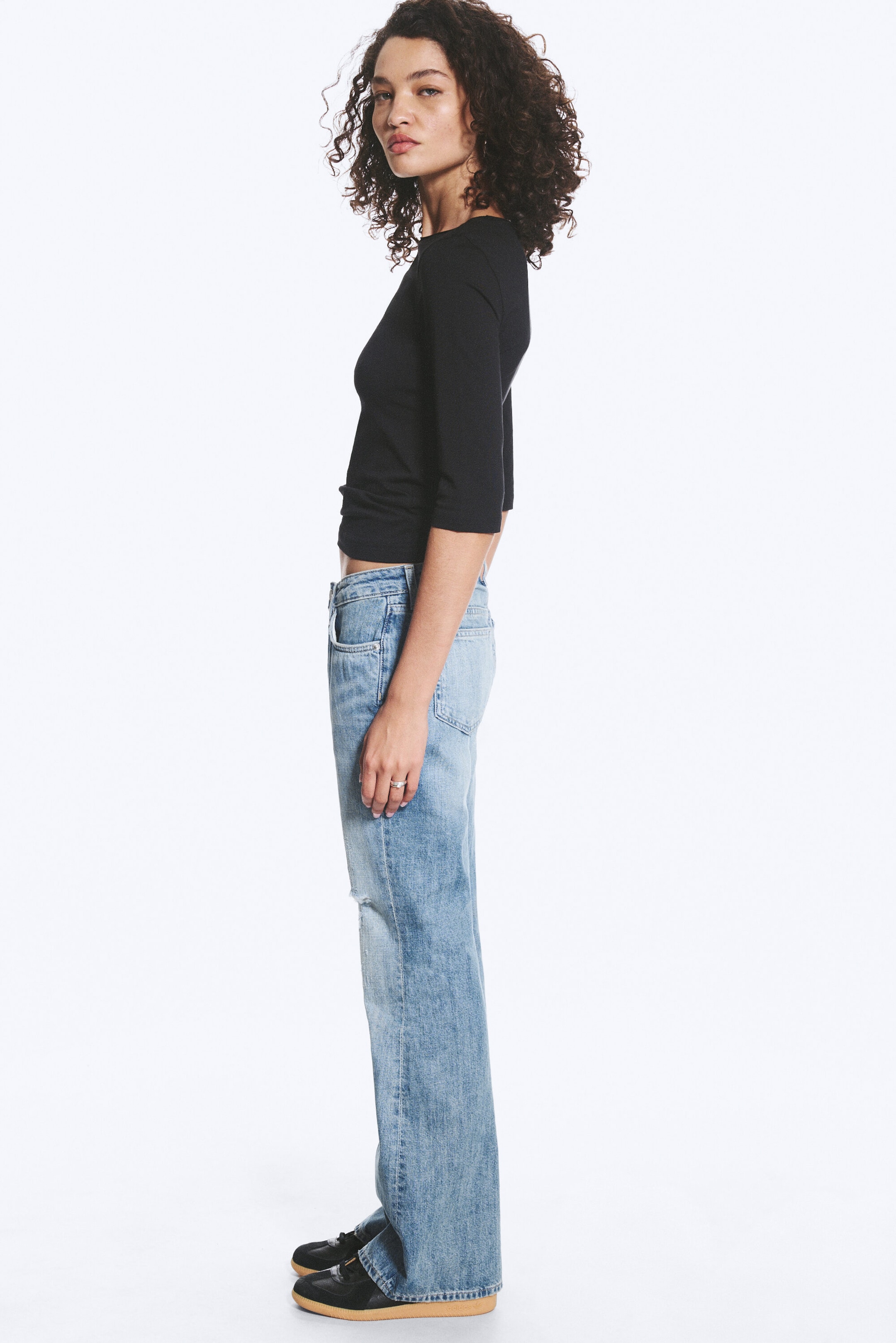 Captain Blue - Light Blue - Nova Low Rise Slim Bootcut Jeans - 1