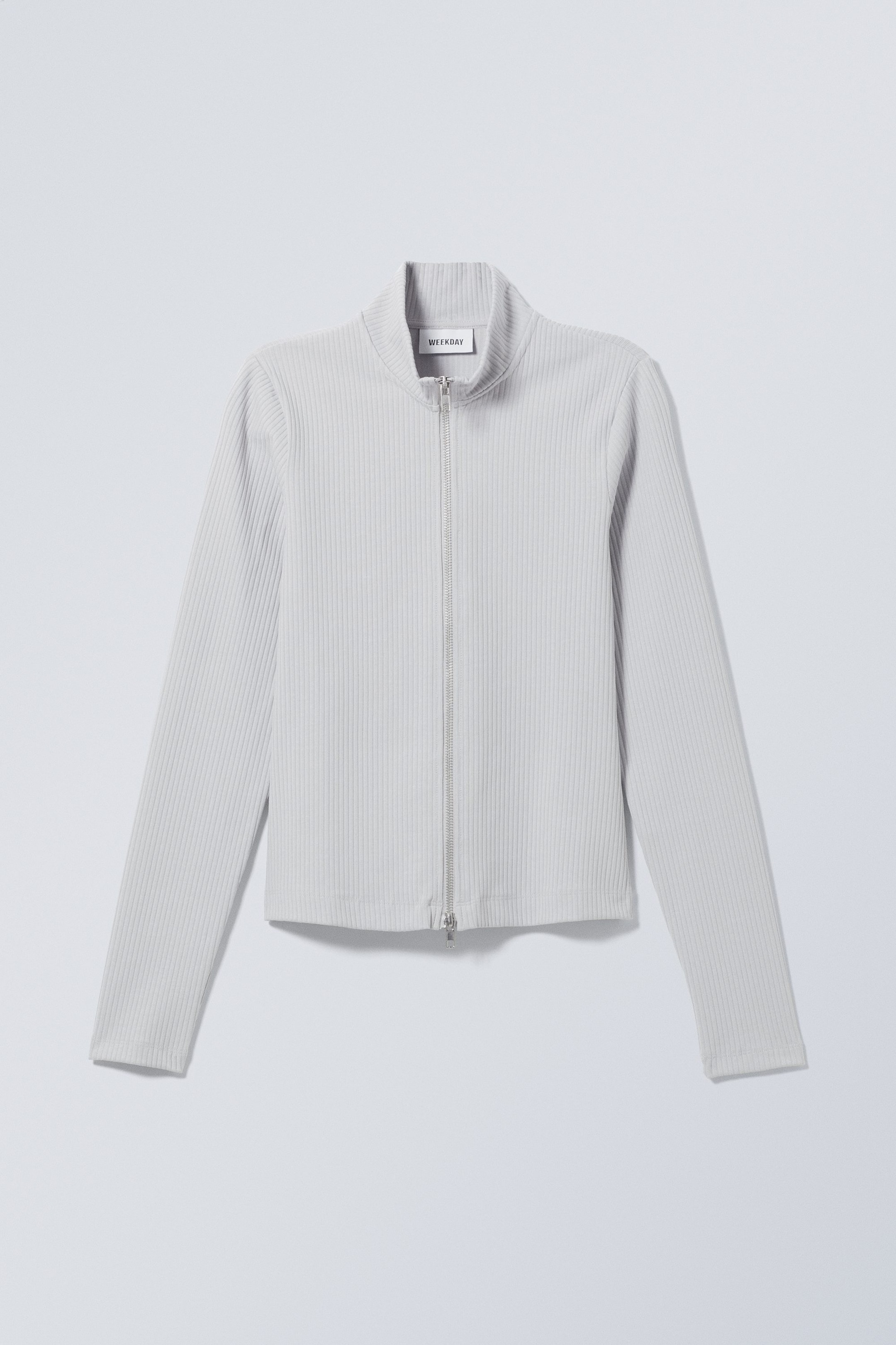 Lichtgrijs - Tina longsleeve met rits - 0