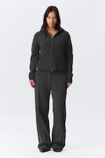 Dark Grey Melange - Low Rise Straight Suiting Trousers - 0