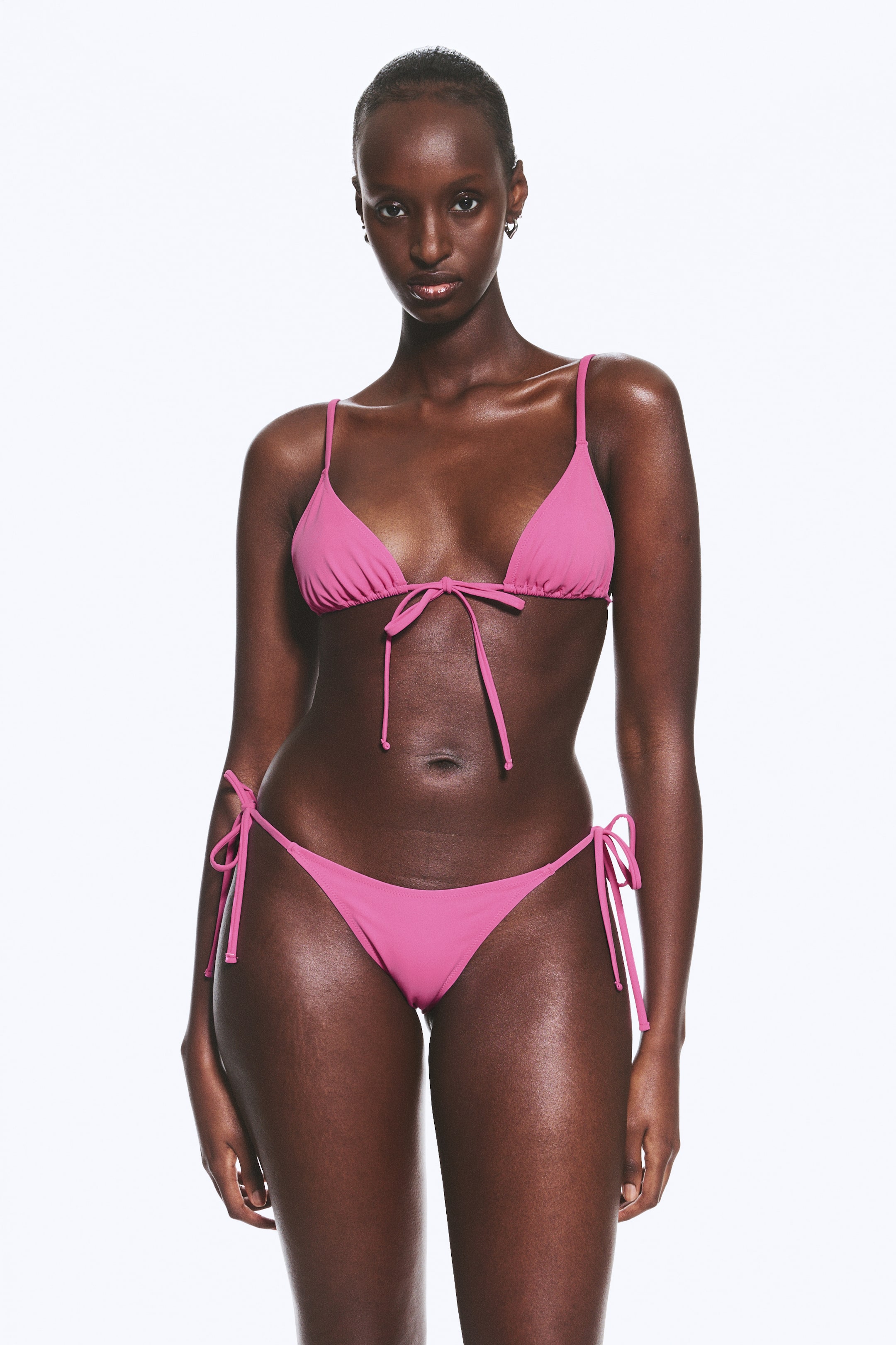 Agrandir l'image: Bas de bikini brésilien taille mi-haute à nouer - Rose - FEMME | H&M FR 1