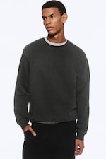 Ausgewaschenes Dunkelgrau - Klassisches Sweatshirt - 0