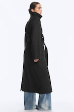 Donkergrijs gemêleerd - Kia oversized double-breasted jas van wolmix - 3