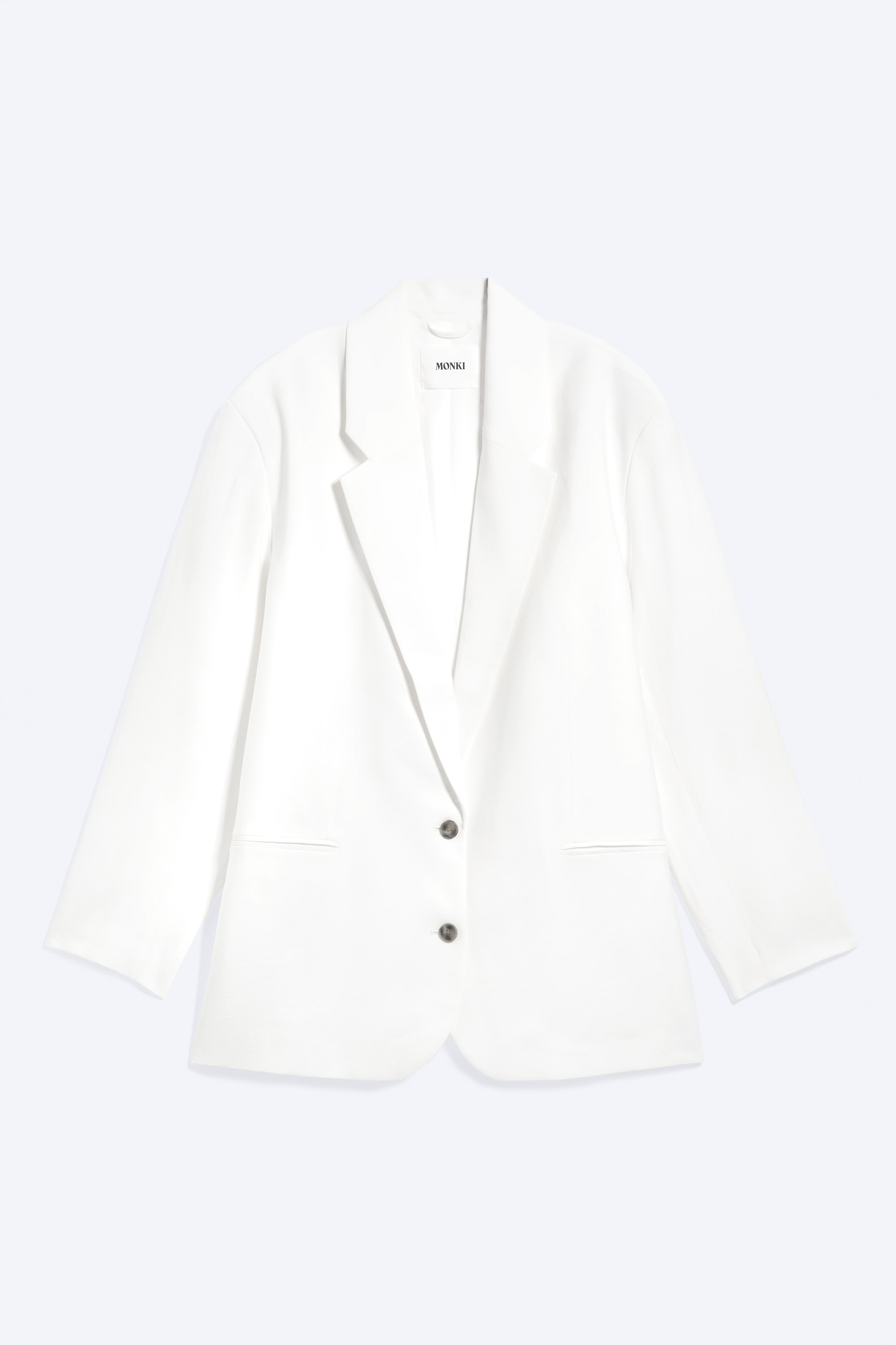 Jednorzędowa marynarka w kratę oversize - Złamana biel