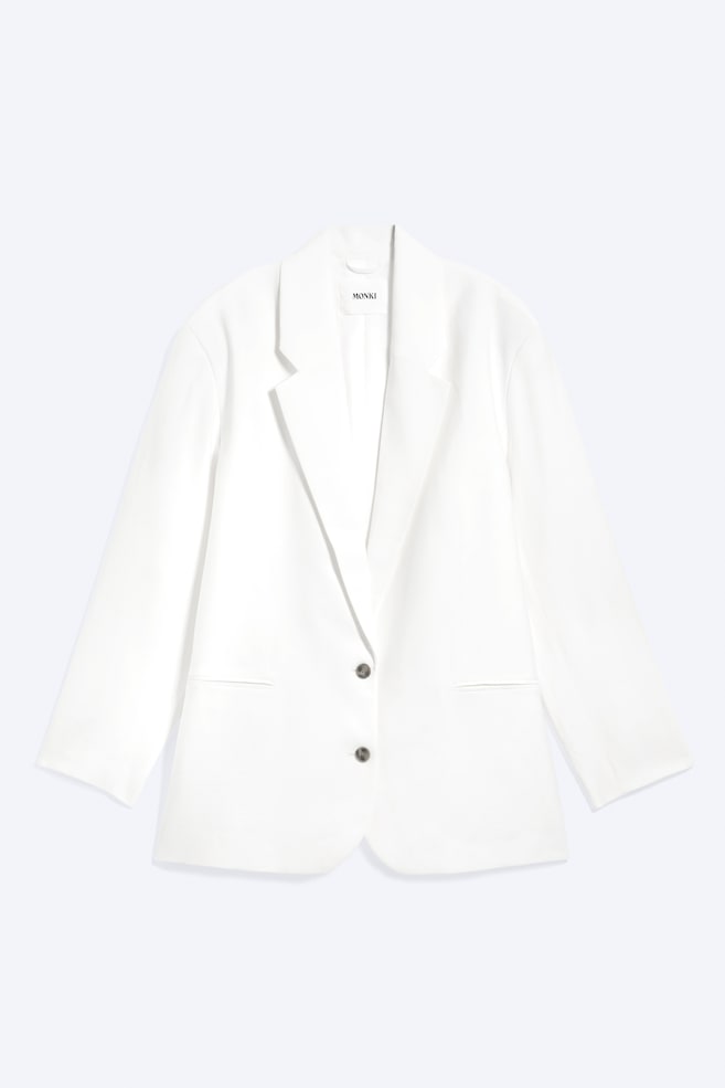 Single-Breasted Oversized Blazer - Off-white - 1