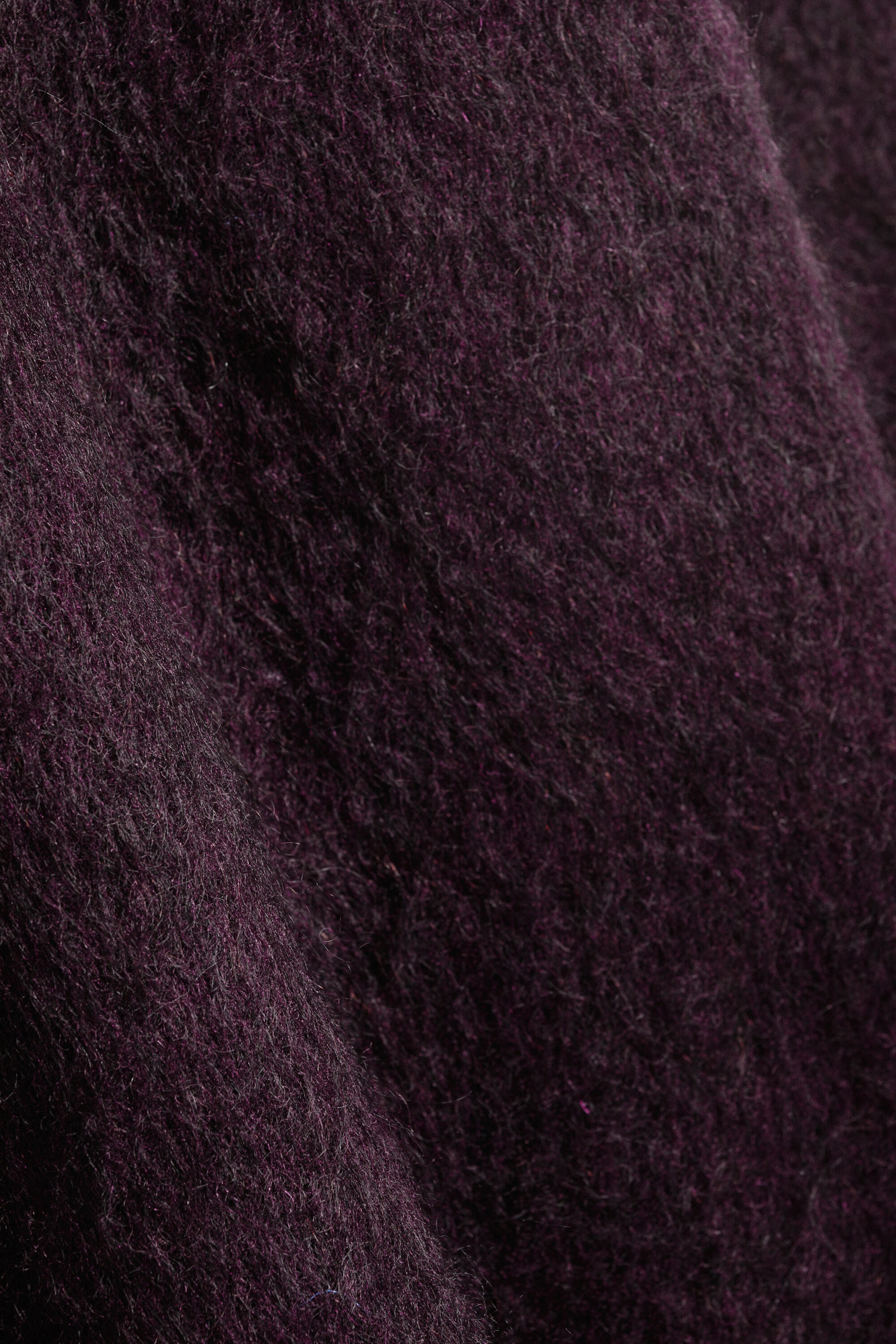 Dark Lilac - Mohair-blend V-neck Sweater - 5