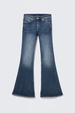 Peak Blue - Mellanblå - Katsumi low waist slim flared leg jeans - 10