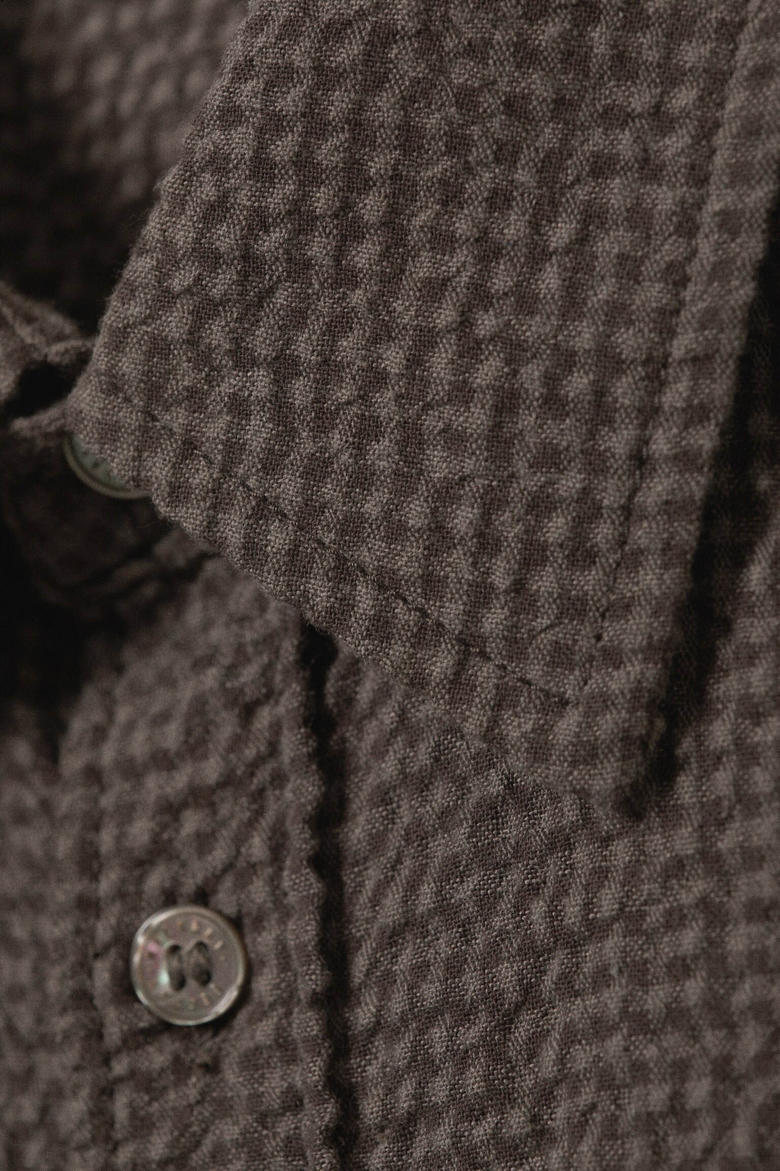 Kurzärmliges Baumwollhemd mit lockerer Passform - Braun kariert - 4