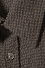 Checked Brown - Relaxed Fit Short-Sleeved Cotton Shirt - 5