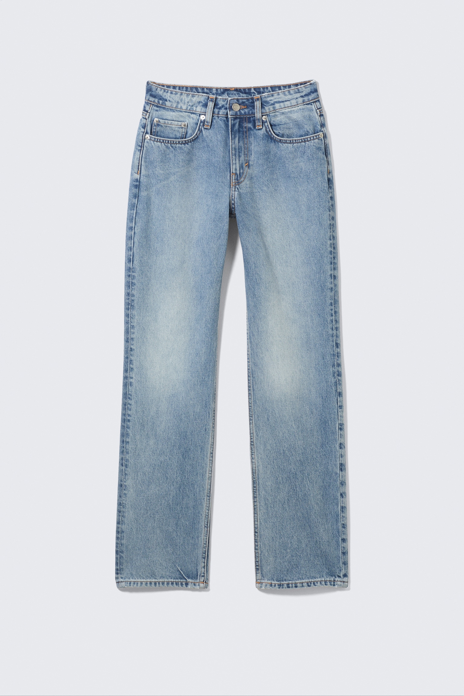 Laika Mid Rise Regular Straight Leg Jeans - Eighteen Blue - Medium Blue - 2