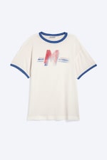 Light Dusty Beige - M Print - Graphic Printed Short-sleeved T-shirt - 5