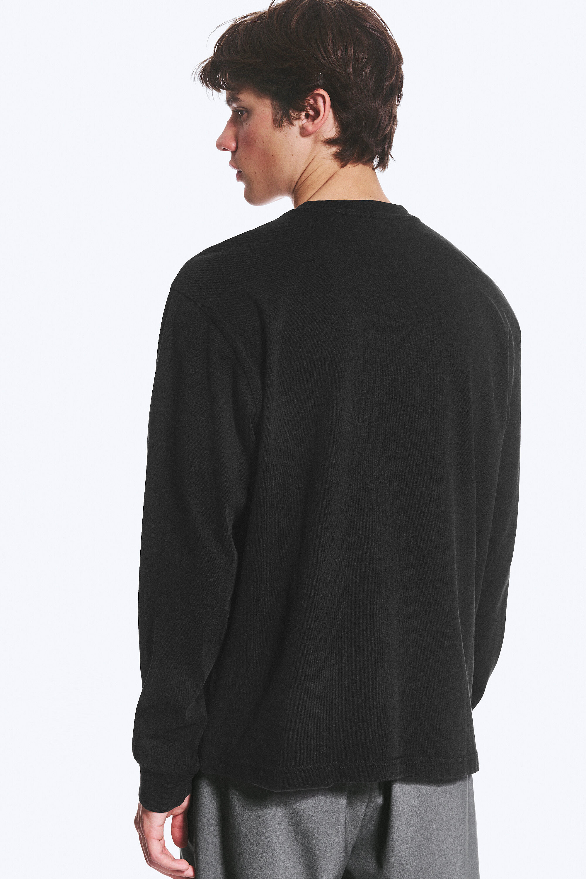 relaxed long-sleeved t-shirt - Black | Weekday EU