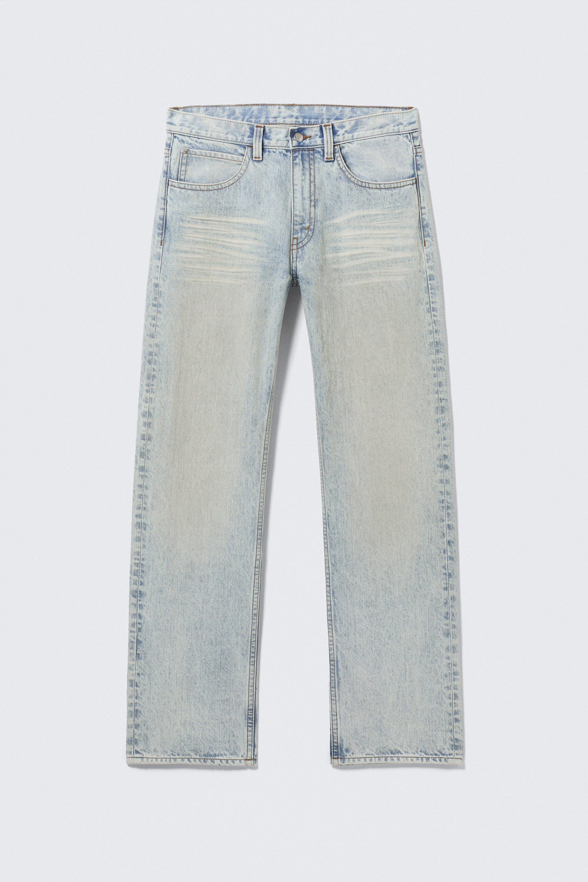 anti unisex low waist regular straight jeans - Light Blue | Cheap
