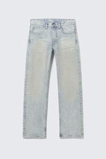 Lichtblauw - Anti uniseks rechte jeans met lage taille - 0