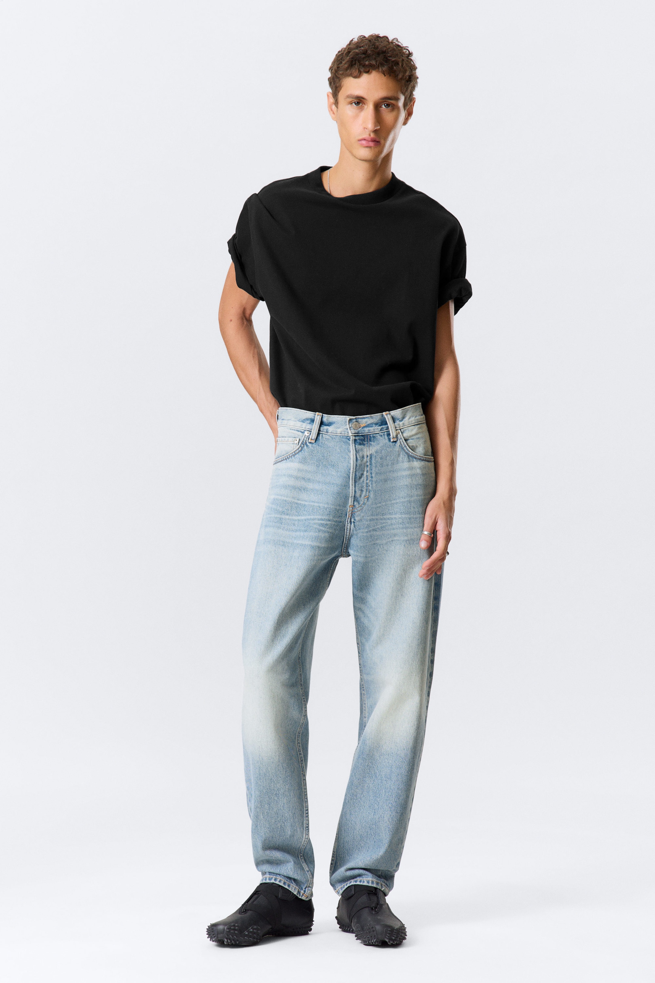 Seventeen Blue - Mellanblå - Ray Mid Waist Relaxed Tapered Leg Jeans - 1