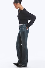 Deep Sea Blue - Dark Blue - Tension Mid Rise Slim Bootcut Jeans - 2