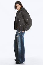 Dunkelgrau - Oversized Bomberjacke - 4